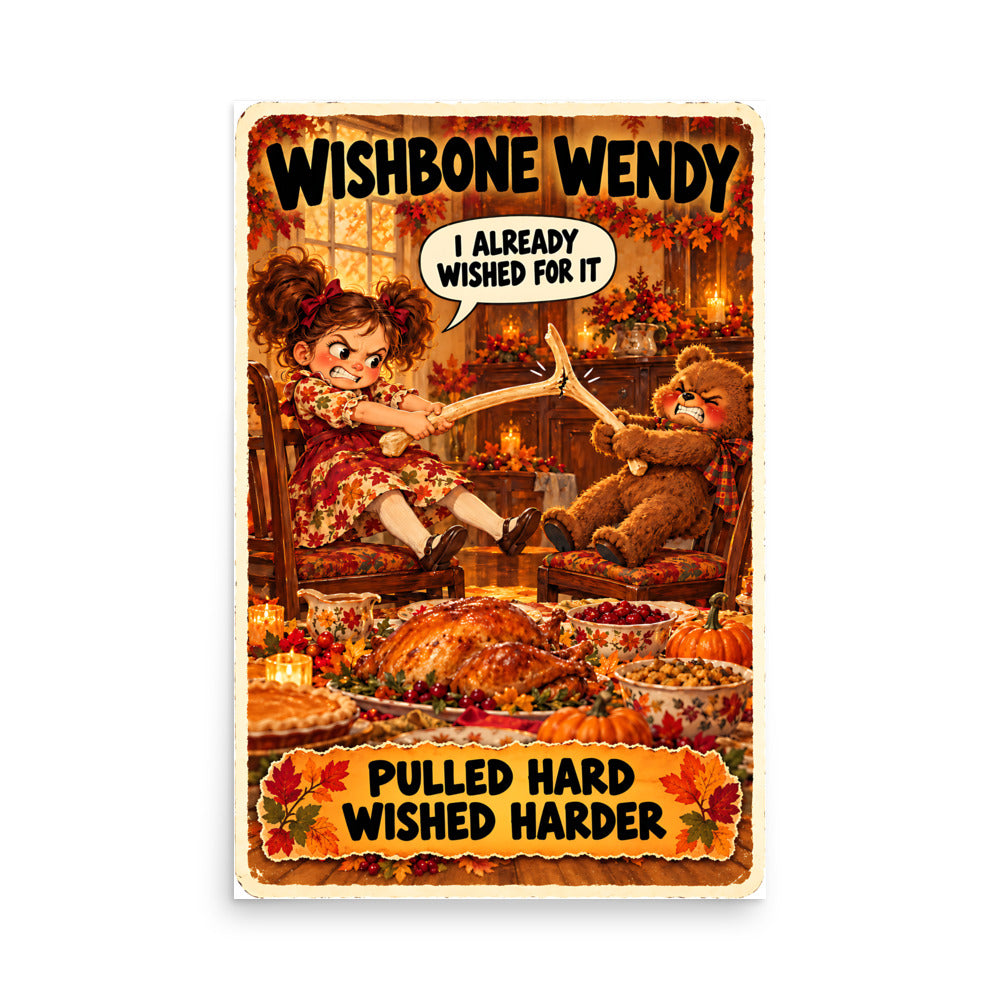 Wishbone Wendy Poster by Brain Rot Bunch, 24 x 36 inch size