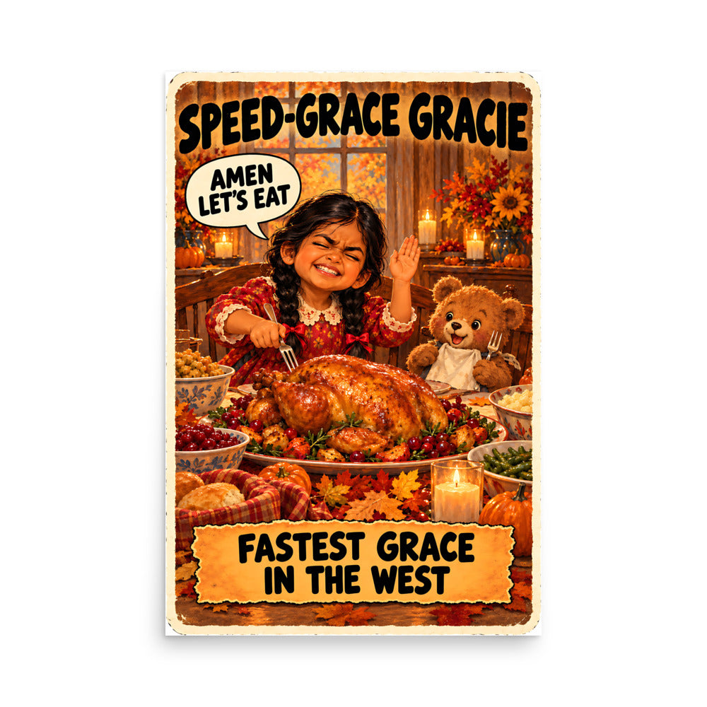 Speed-Grace Gracie Poster by Brain Rot Bunch, 24 x 36 inch size