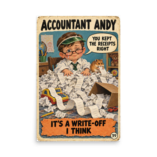 Accountant Andy Poster by Brain Rot Bunch, 24 x 36 inch size
