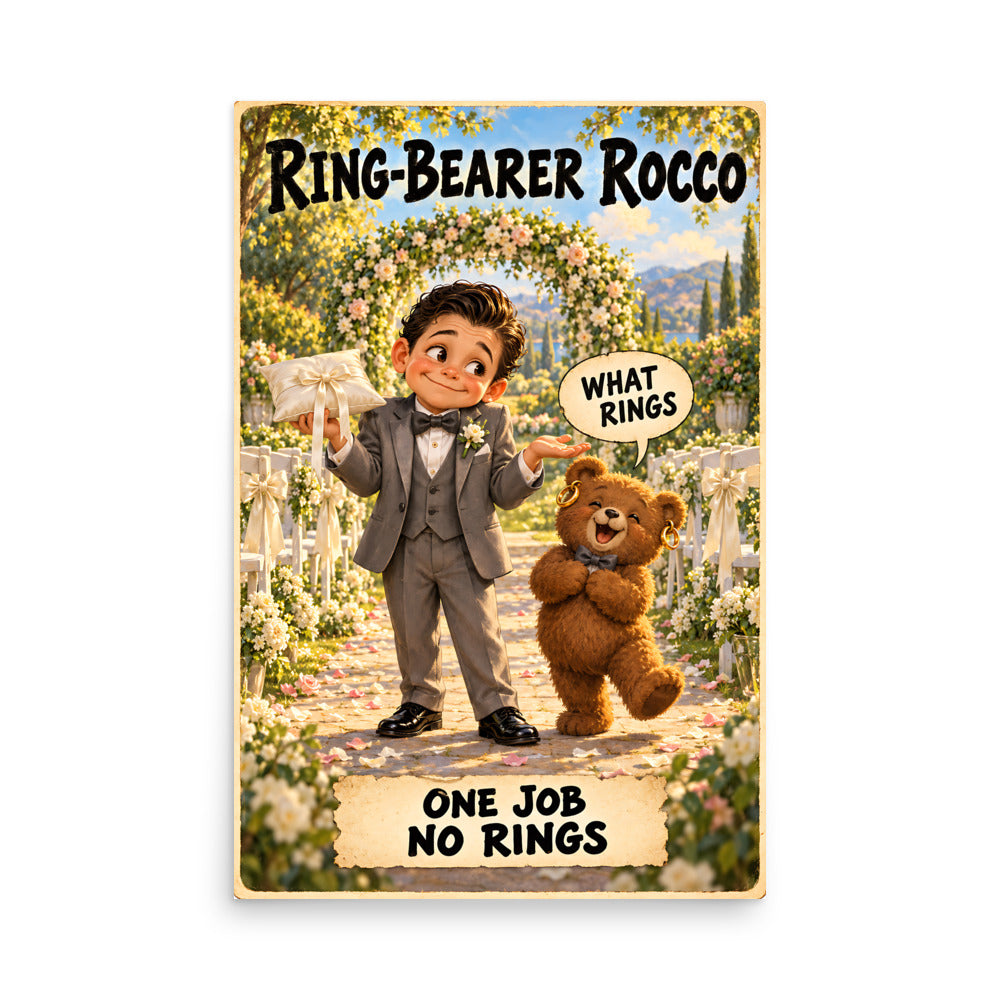 Ring-Bearer Rocco Poster by Brain Rot Bunch, 24 x 36 inch size