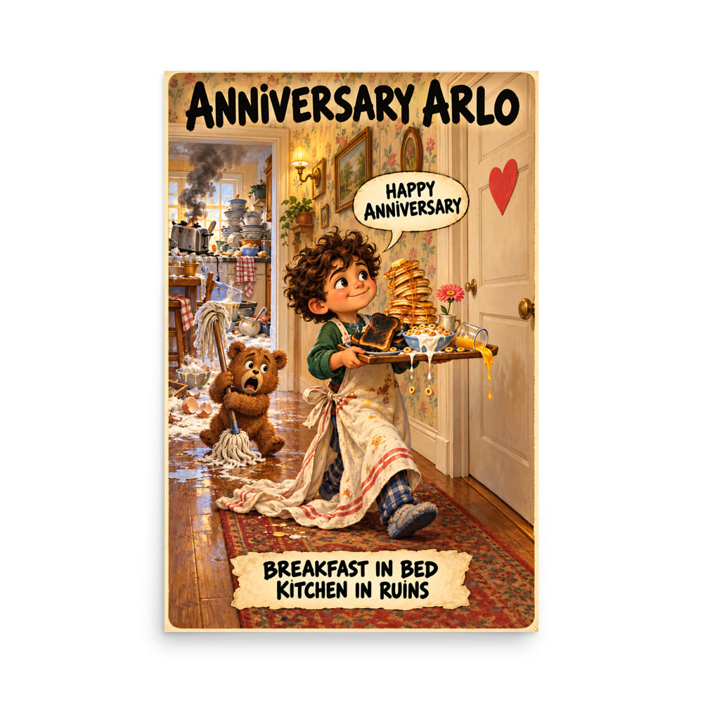 Anniversary Arlo Poster by Brain Rot Bunch, 24 x 36 inch size