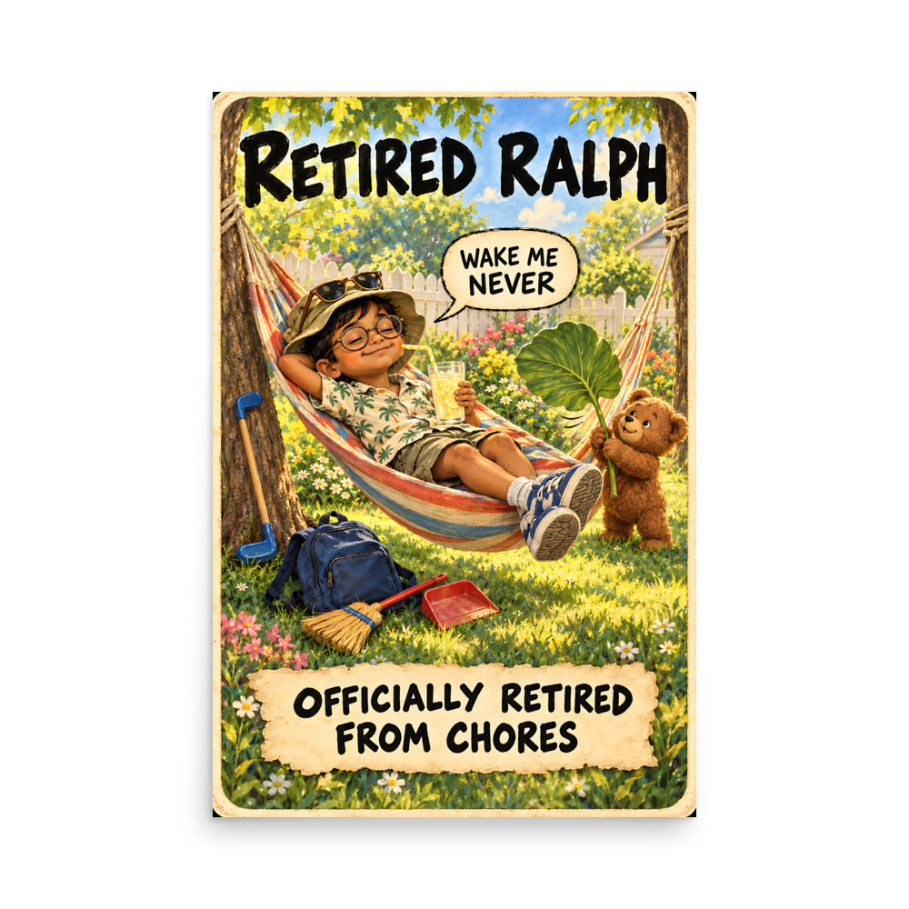 Retired Ralph Poster by Brain Rot Bunch, 24 x 36 inch size