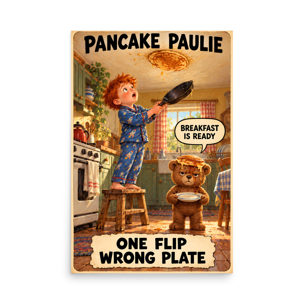 Pancake Paulie Poster by Brain Rot Bunch, 24 x 36 inch size