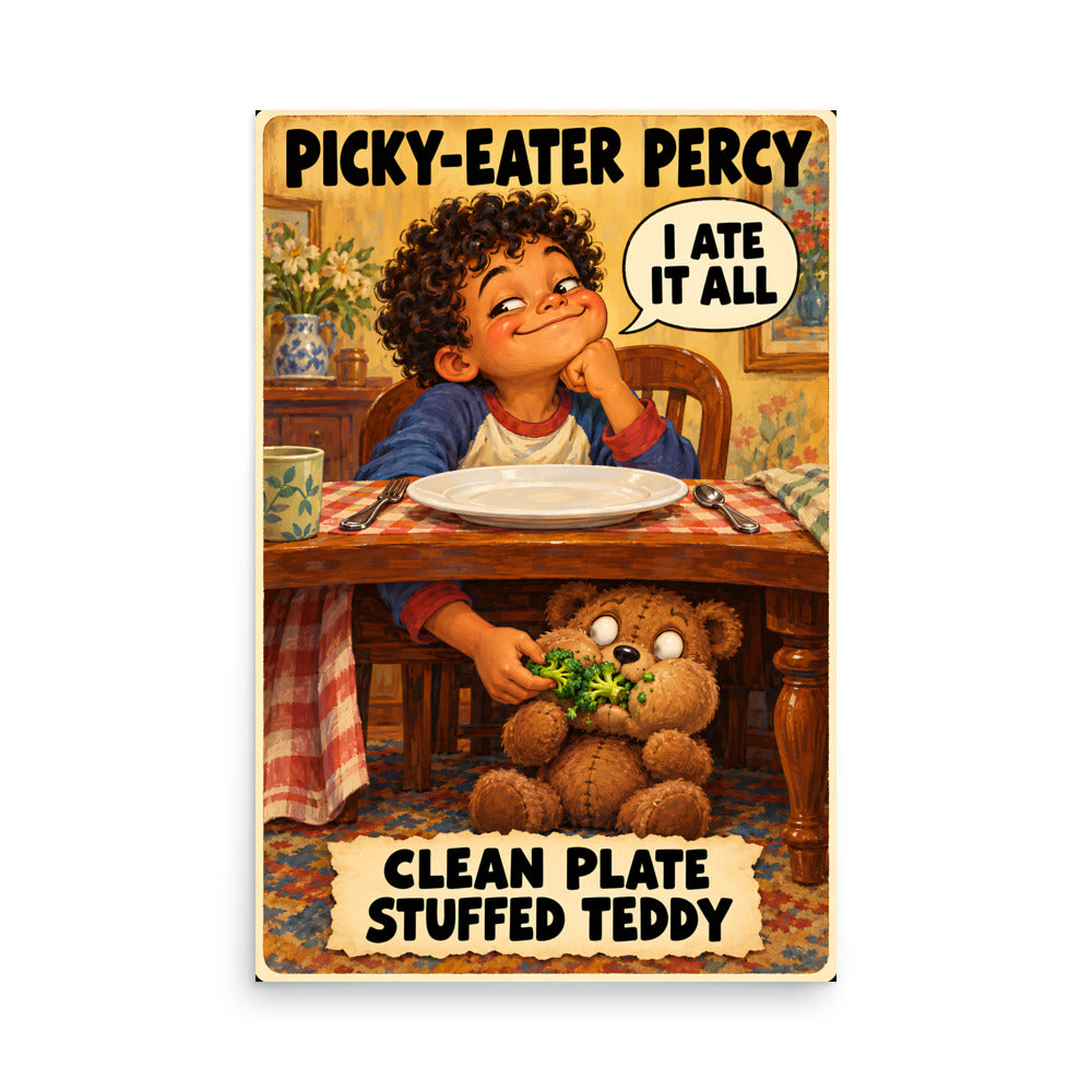 Picky-Eater Percy Poster by Brain Rot Bunch, 24 x 36 inch size
