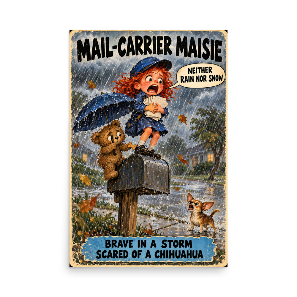 Mail-Carrier Maisie Poster by Brain Rot Bunch, 24 x 36 inch size