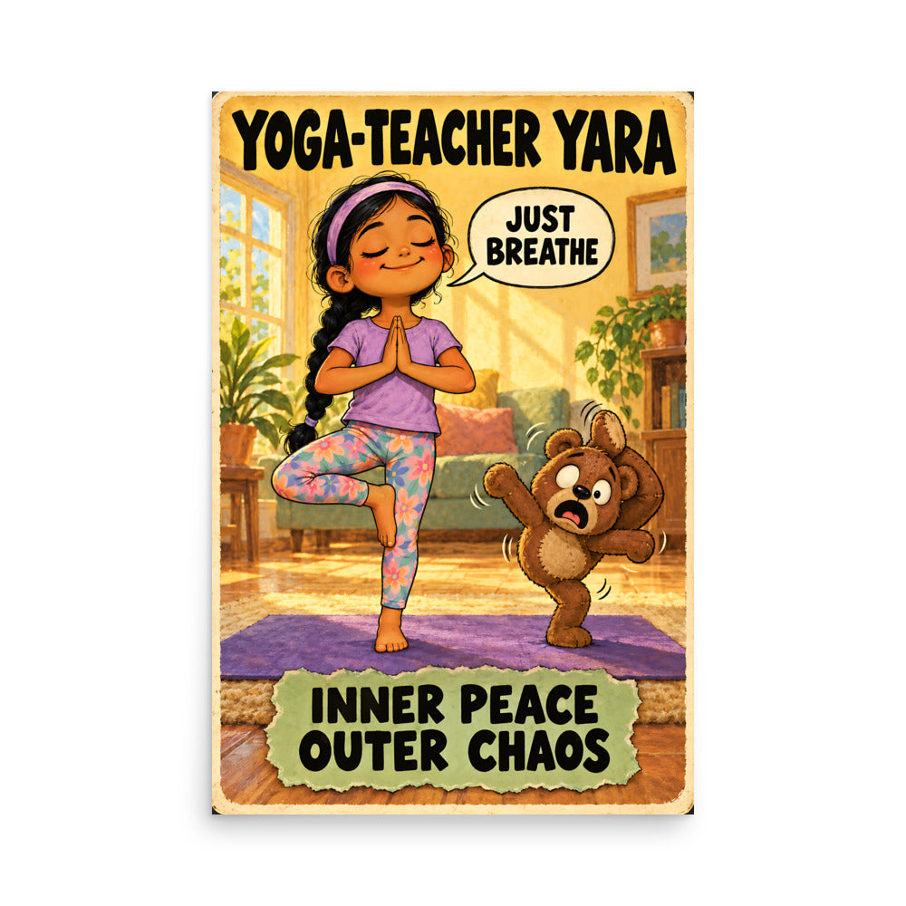 Yoga-Teacher Yara Poster by Brain Rot Bunch, 24 x 36 inch size