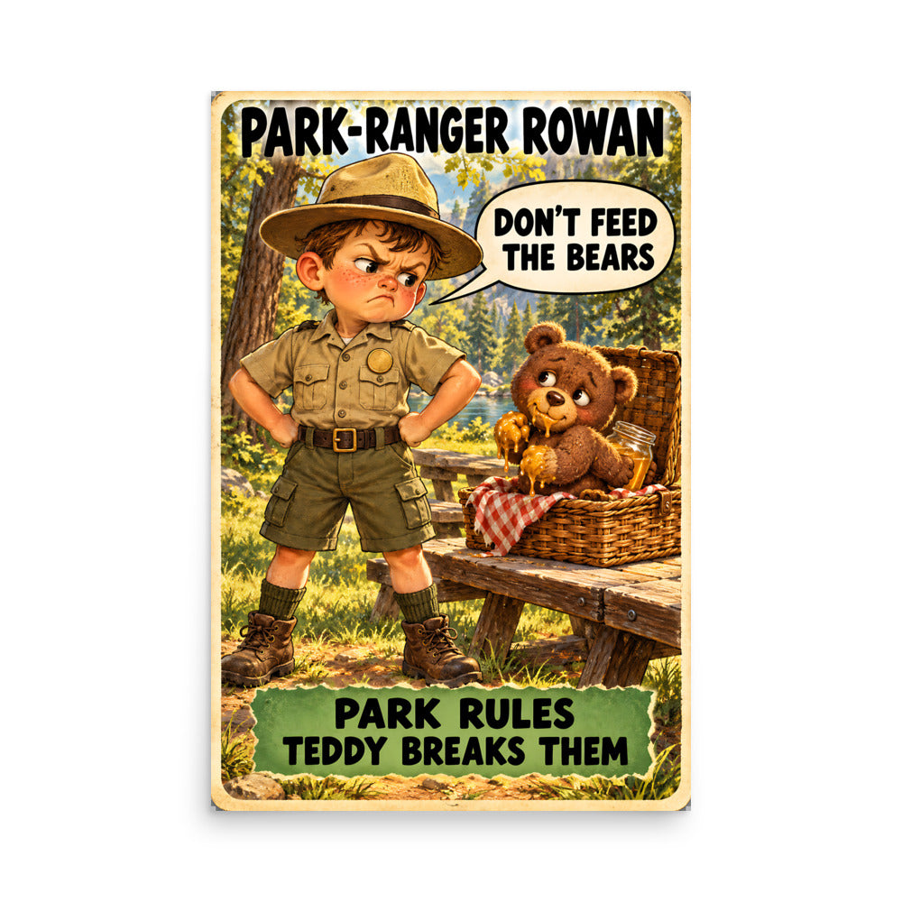 Park-Ranger Rowan Poster by Brain Rot Bunch, 24 x 36 inch size