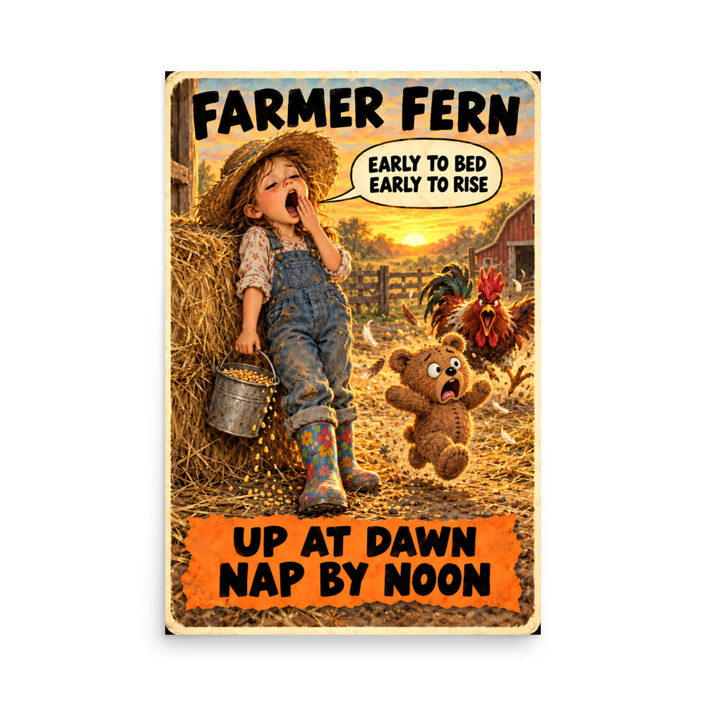 Farmer Fern Poster by Brain Rot Bunch, 24 x 36 inch size