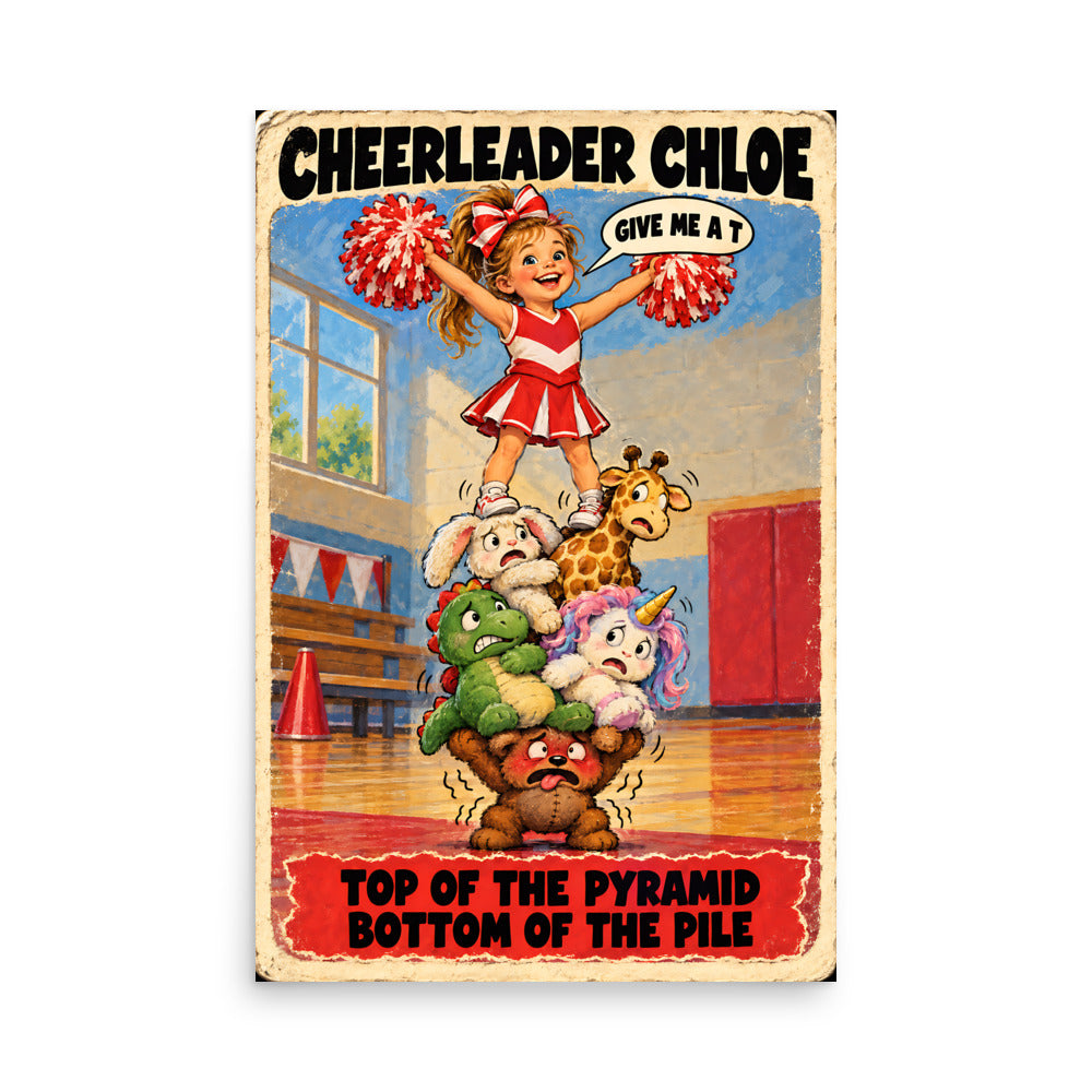 Cheerleader Chloe Poster by Brain Rot Bunch, 24 x 36 inch size