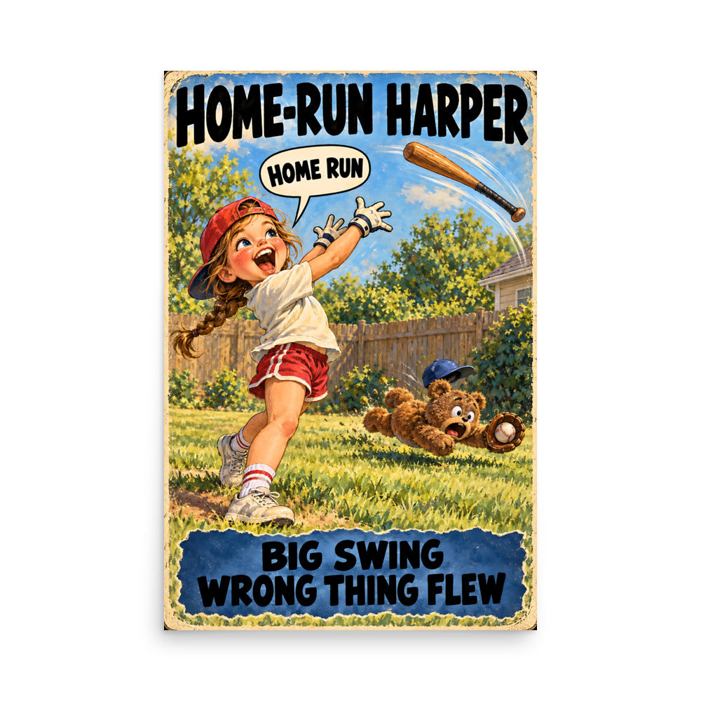 Home-Run Harper Poster by Brain Rot Bunch, 24 x 36 inch size
