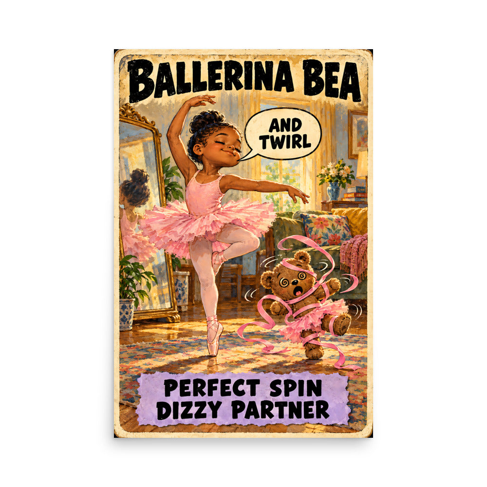 Ballerina Bea Poster by Brain Rot Bunch, 24 x 36 inch size