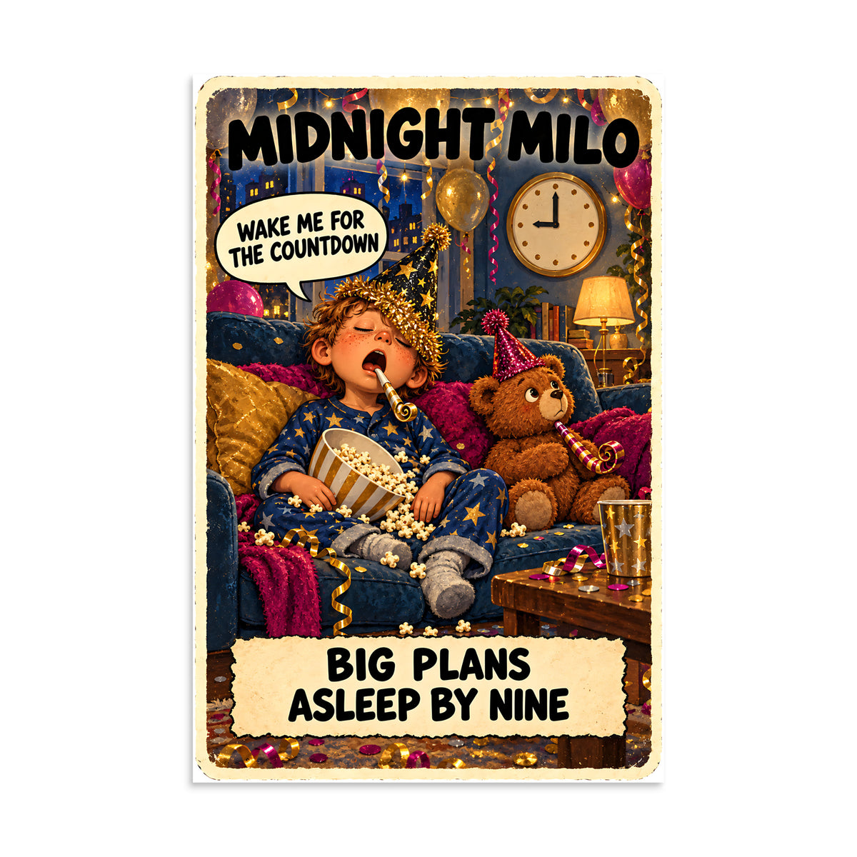 Midnight Milo Poster by Brain Rot Bunch, 8 x 12 inch size