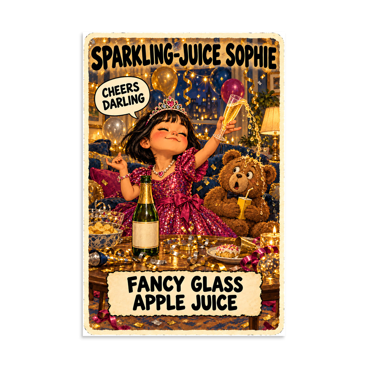 Sparkling-Juice Sophie Poster by Brain Rot Bunch, 8 x 12 inch size
