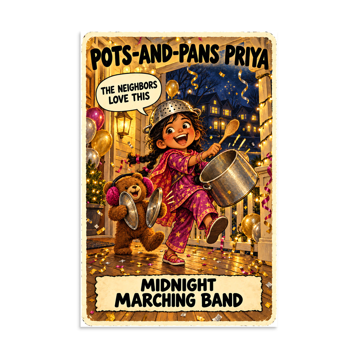 Pots-and-Pans Priya Poster by Brain Rot Bunch, 8 x 12 inch size