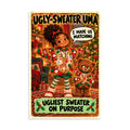 Ugly-Sweater Uma Poster by Brain Rot Bunch, 8 x 12 inch size