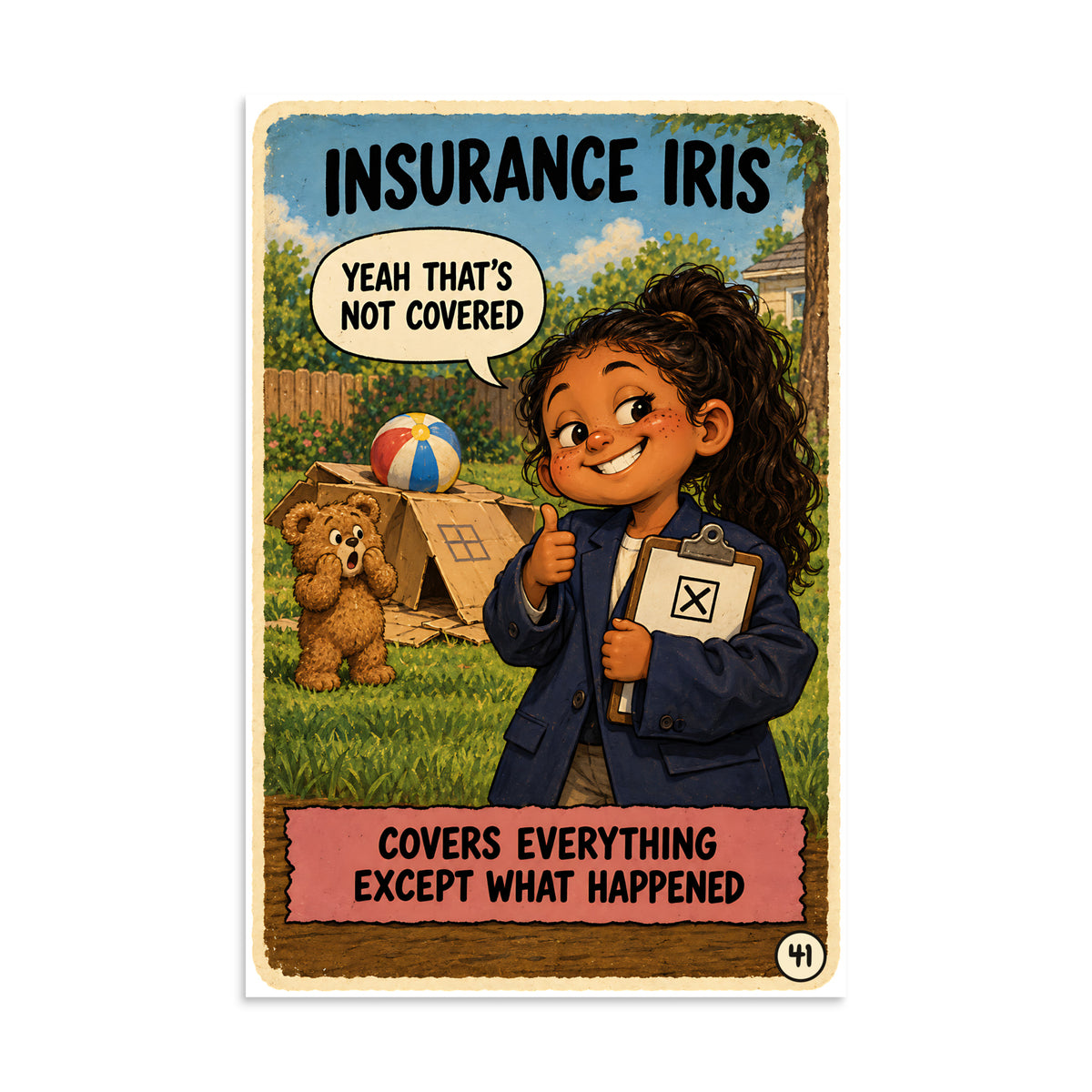 Insurance Iris Poster by Brain Rot Bunch, 8 x 12 inch size