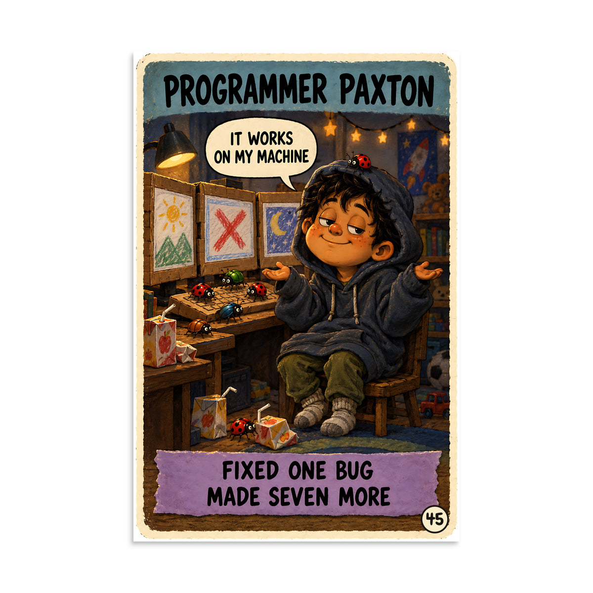 Programmer Paxton Poster by Brain Rot Bunch, 8 x 12 inch size
