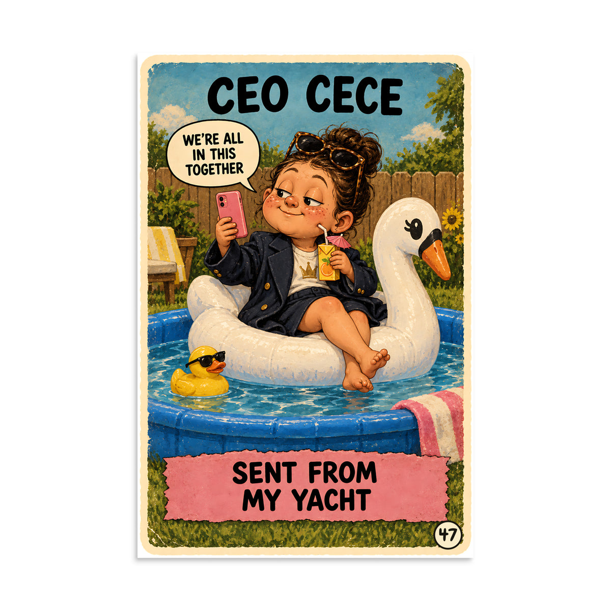 CEO Cece Poster by Brain Rot Bunch, 8 x 12 inch size