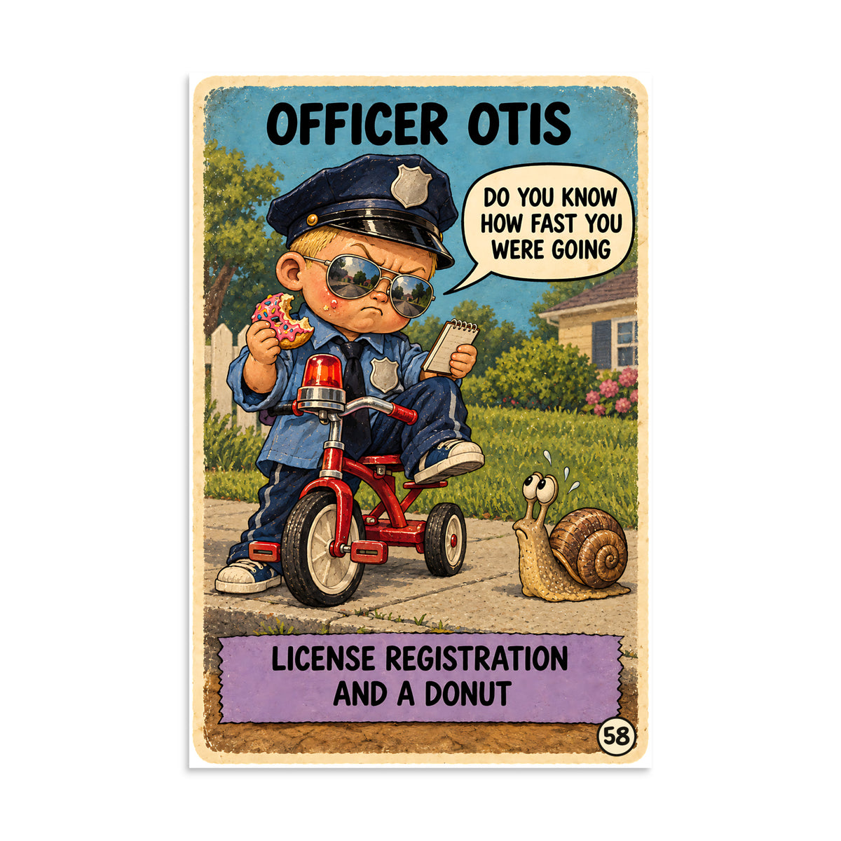 Officer Otis Poster by Brain Rot Bunch, 8 x 12 inch size