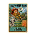 Firefighter Finn Poster by Brain Rot Bunch, 8 x 12 inch size