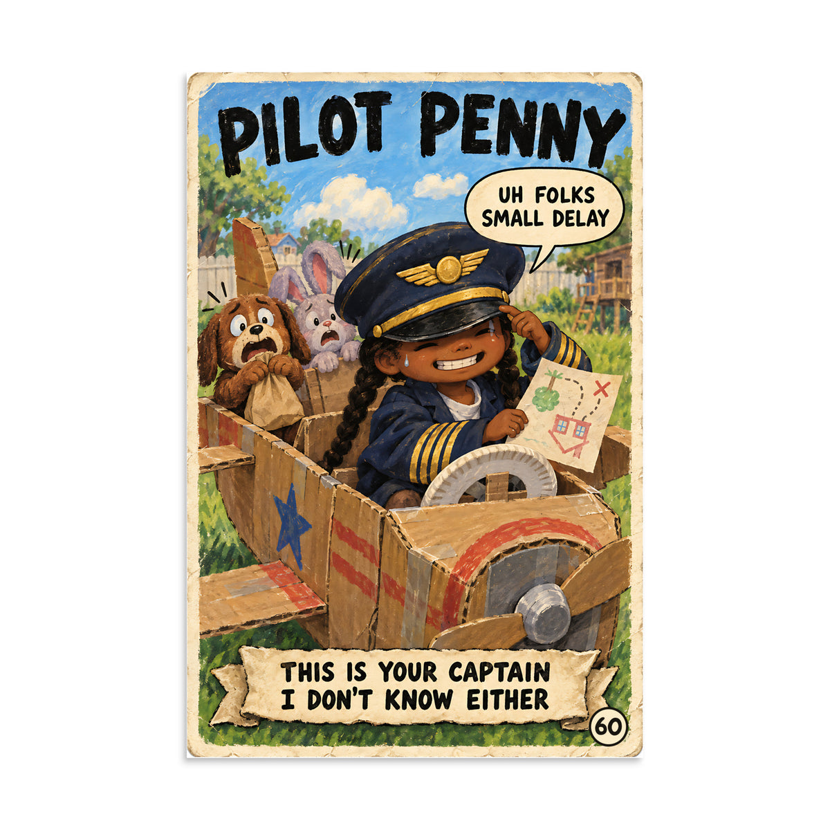 Pilot Penny Poster by Brain Rot Bunch, 8 x 12 inch size