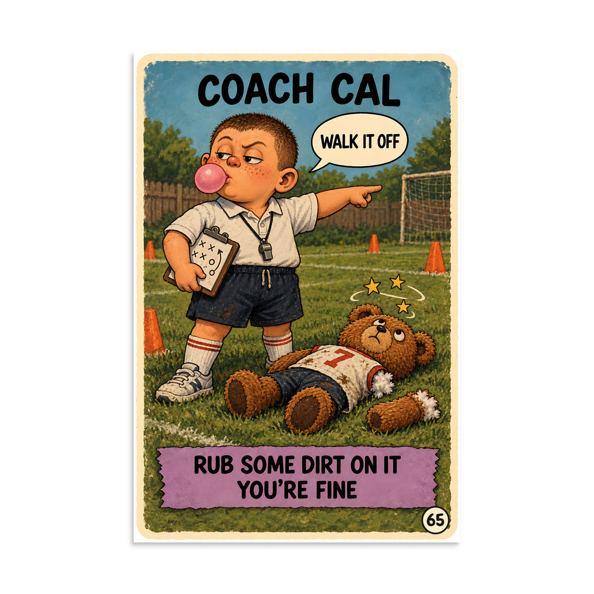 Coach Cal Poster by Brain Rot Bunch, 8 x 12 inch size