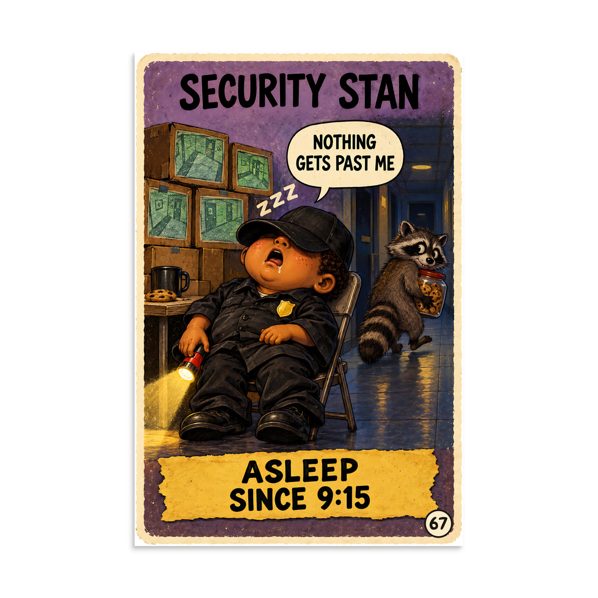 Security Stan Poster by Brain Rot Bunch, 8 x 12 inch size