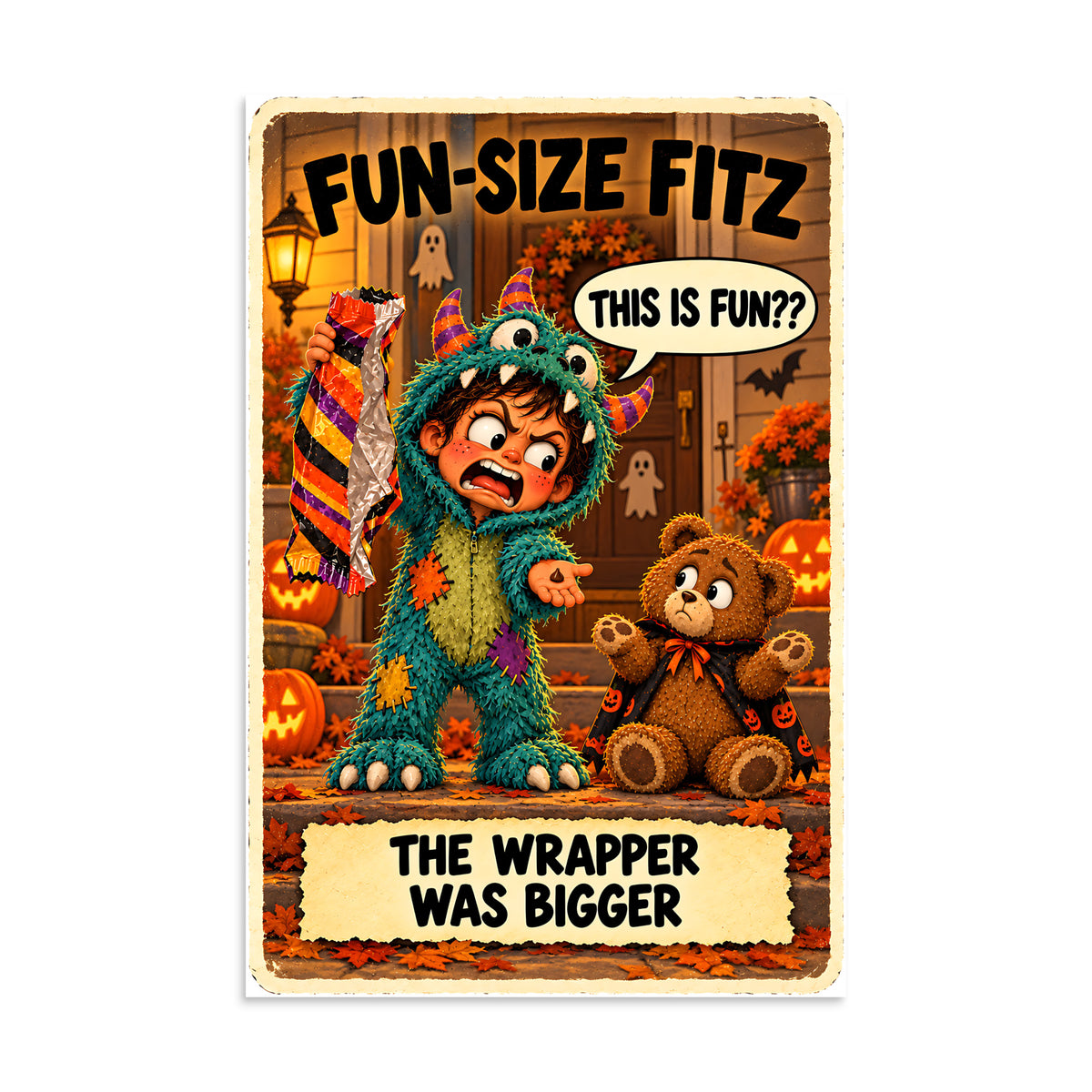 Fun-Size Fitz Poster by Brain Rot Bunch, 8 x 12 inch size