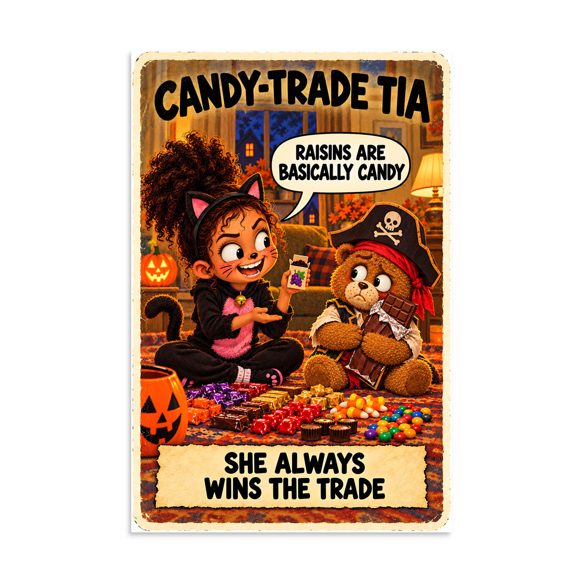 Candy-Trade Tia Poster by Brain Rot Bunch, 8 x 12 inch size
