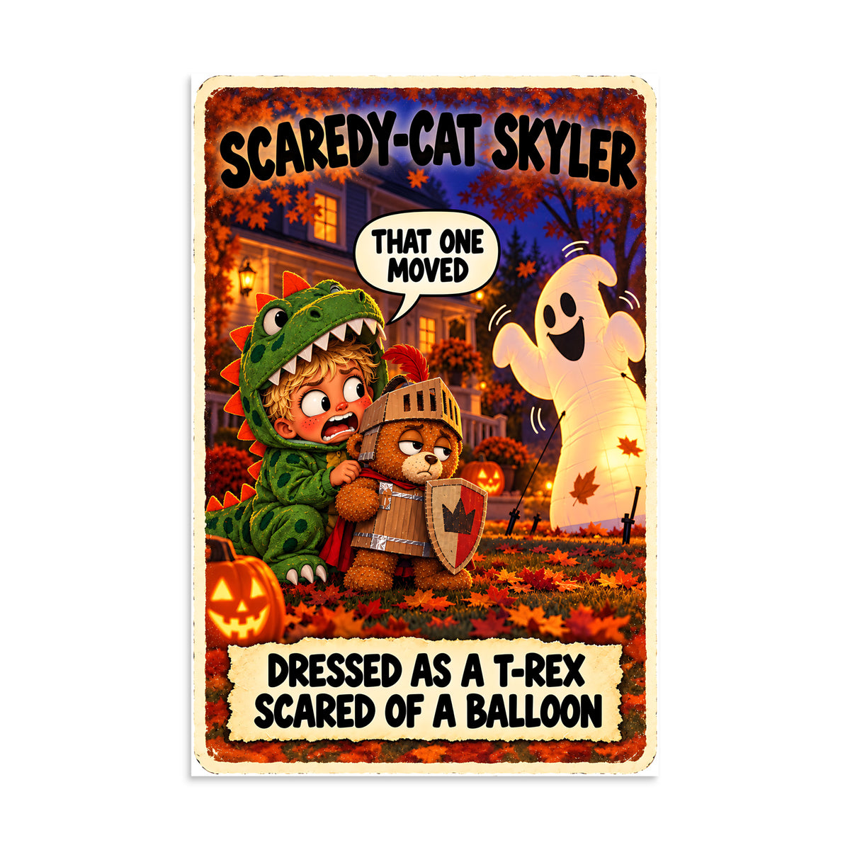 Scaredy-Cat Skyler Poster by Brain Rot Bunch, 8 x 12 inch size