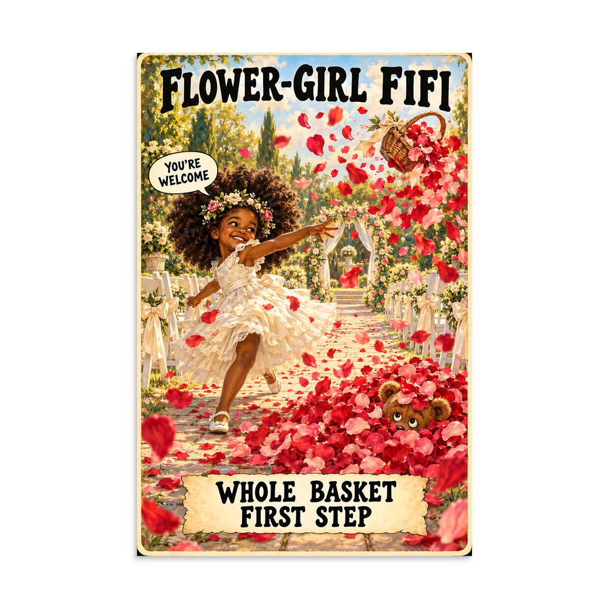 Flower-Girl Fifi Poster by Brain Rot Bunch, 8 x 12 inch size