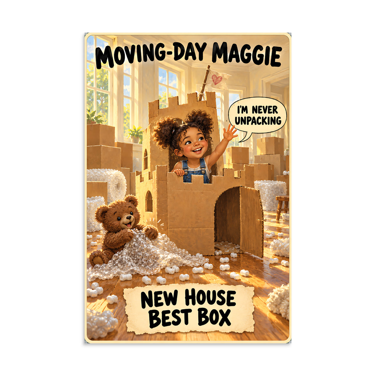 Moving-Day Maggie Poster by Brain Rot Bunch, 8 x 12 inch size