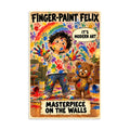 Finger-Paint Felix Poster by Brain Rot Bunch, 8 x 12 inch size
