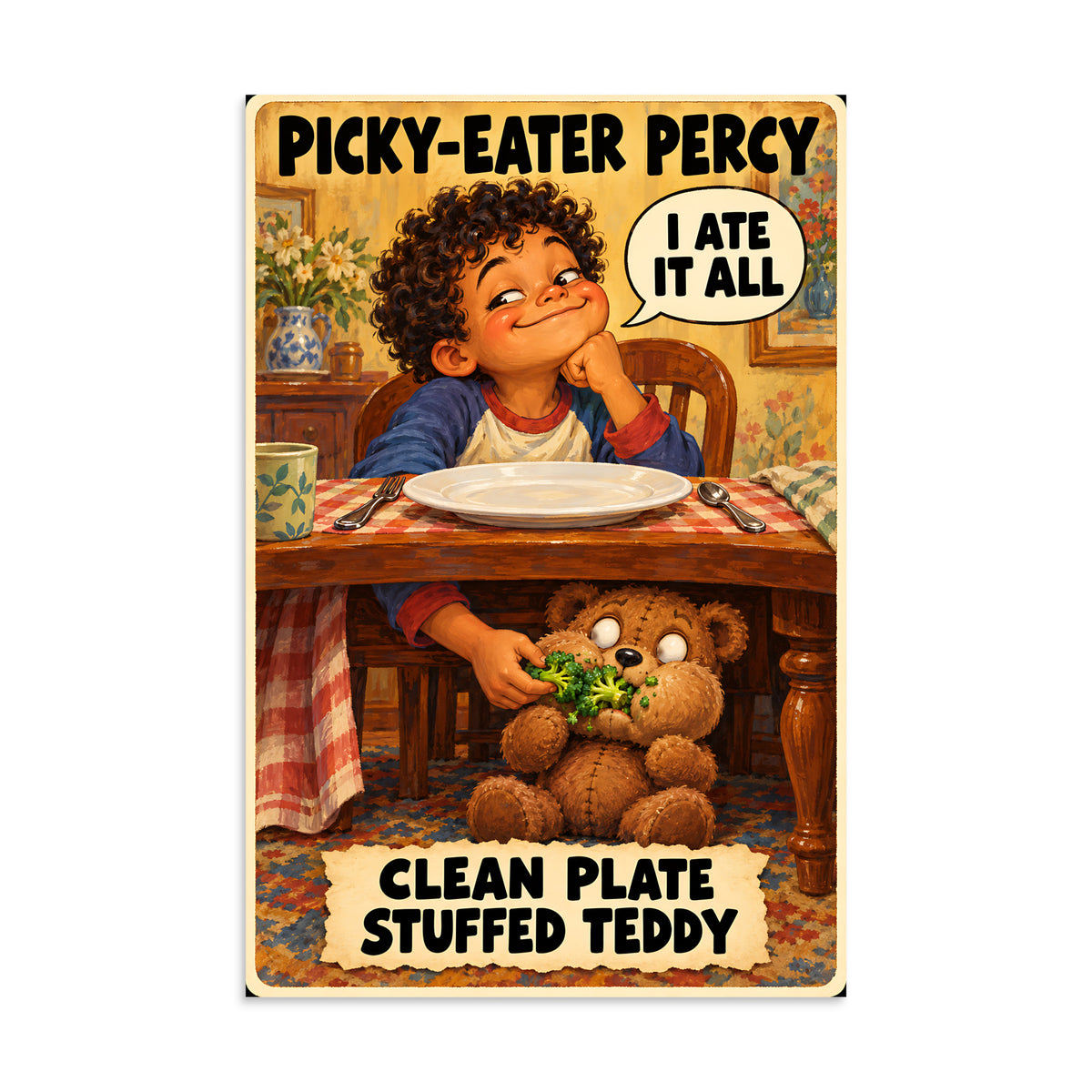 Picky-Eater Percy Poster by Brain Rot Bunch, 8 x 12 inch size