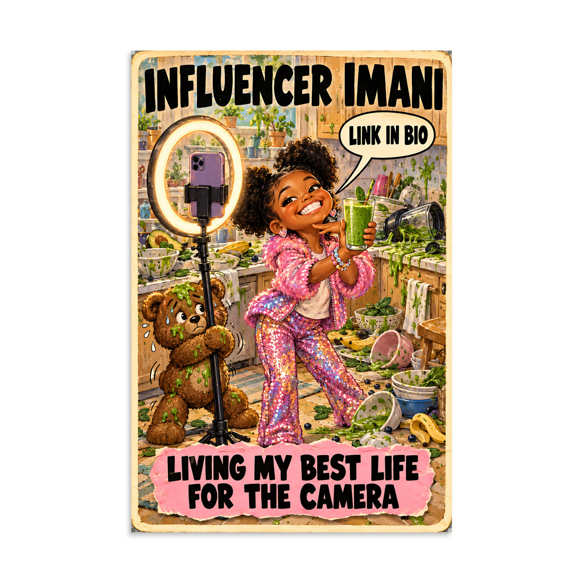 Influencer Imani Poster by Brain Rot Bunch, 8 x 12 inch size