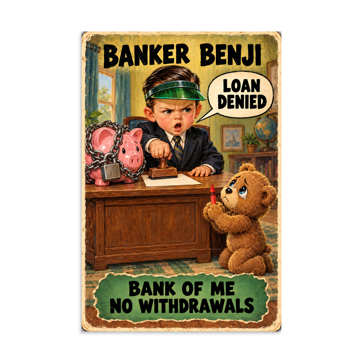 Banker Benji Poster by Brain Rot Bunch, 8 x 12 inch size