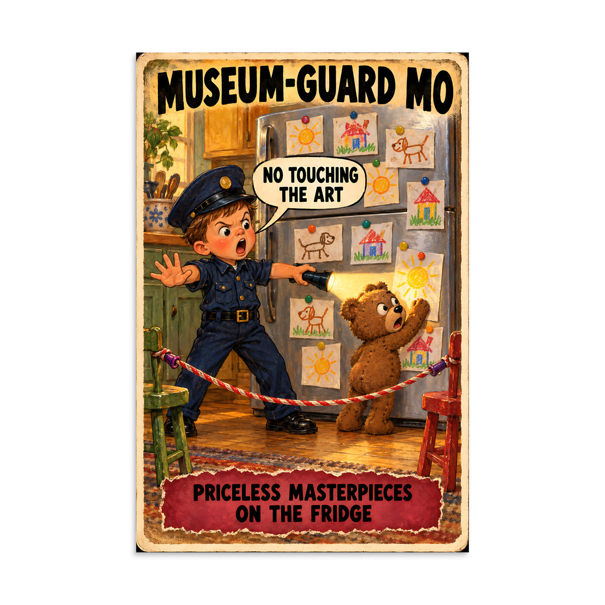 Museum-Guard Mo Poster by Brain Rot Bunch, 8 x 12 inch size