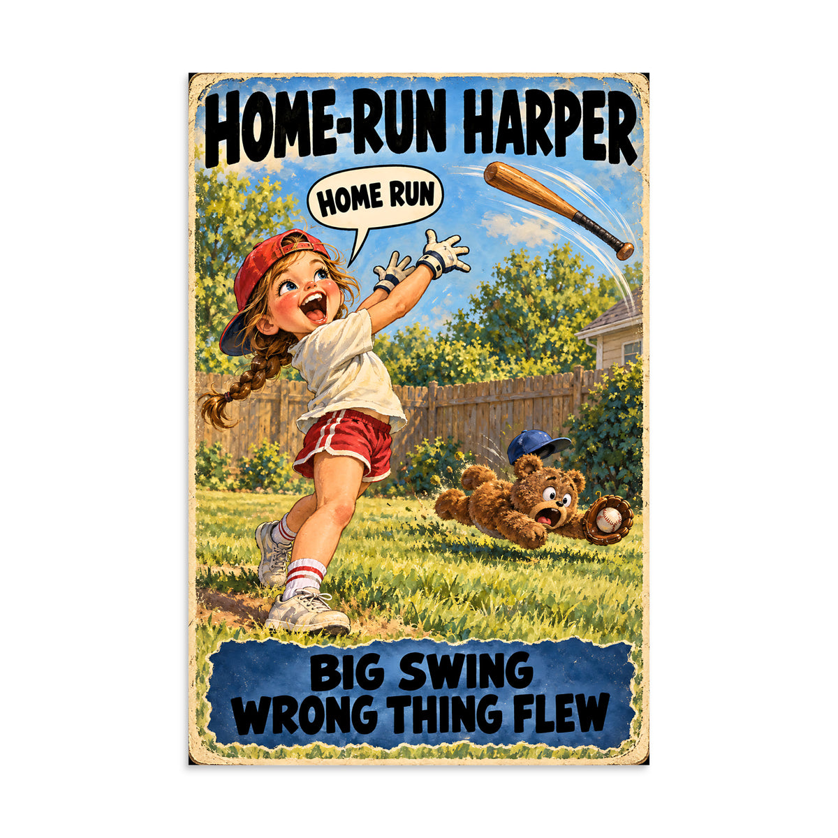 Home-Run Harper Poster by Brain Rot Bunch, 8 x 12 inch size