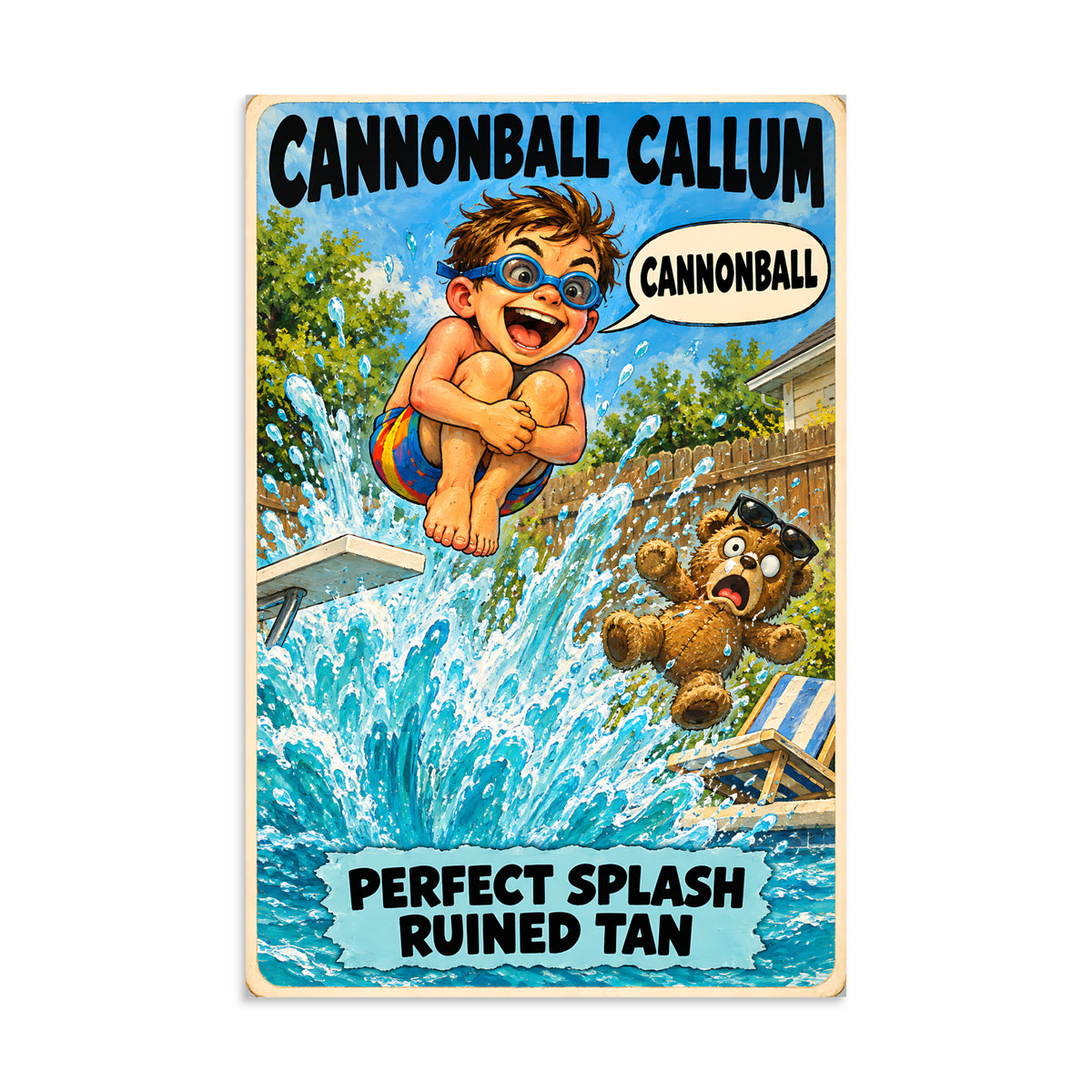 Cannonball Callum Poster by Brain Rot Bunch, 8 x 12 inch size