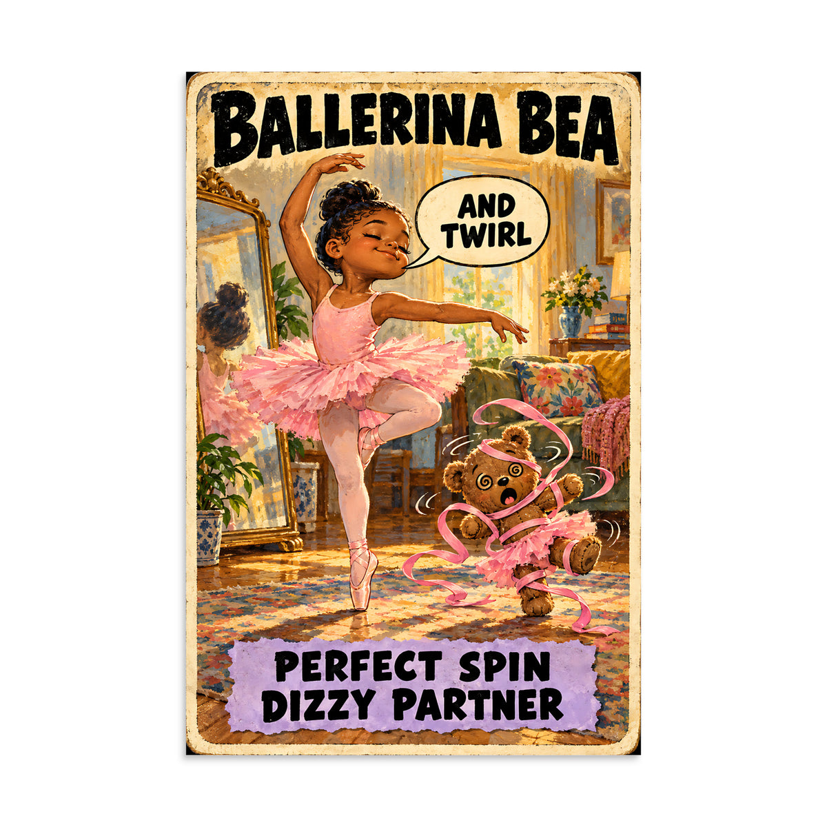 Ballerina Bea Poster by Brain Rot Bunch, 8 x 12 inch size
