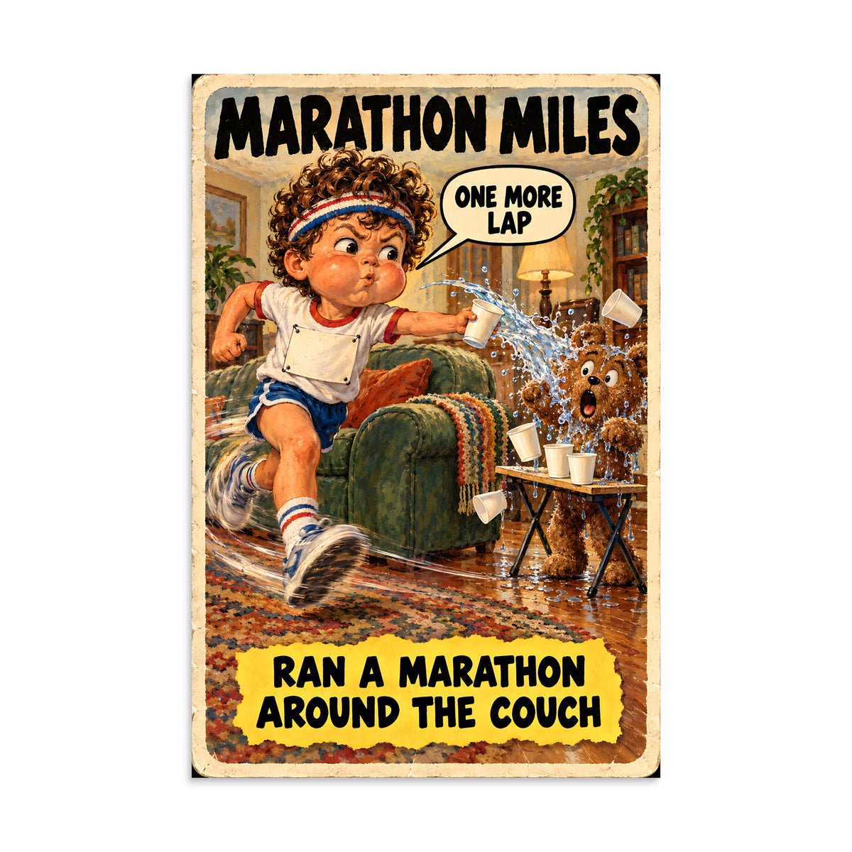 Marathon Miles Poster by Brain Rot Bunch, 8 x 12 inch size
