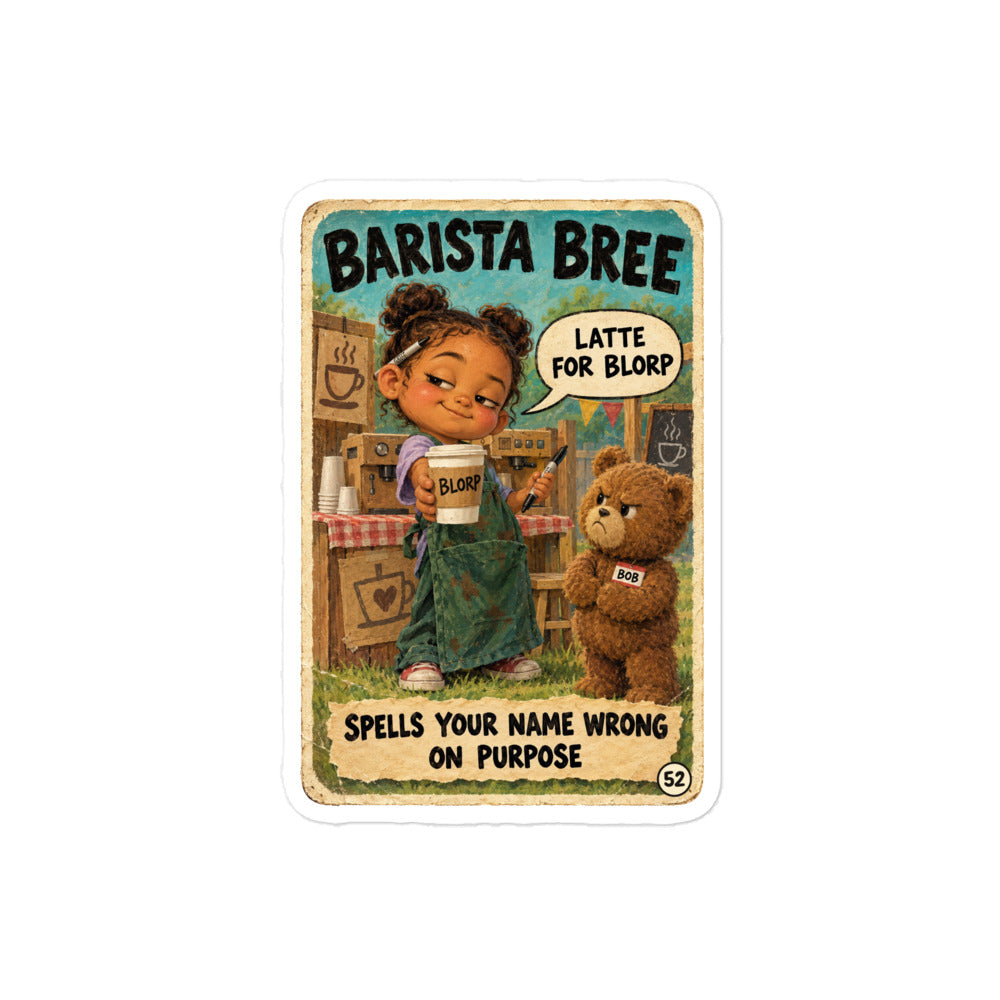 Barista Bree Sticker by Brain Rot Bunch, product view