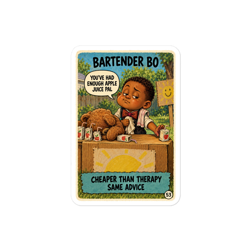 Bartender Bo Sticker by Brain Rot Bunch, product view