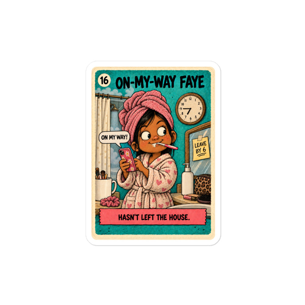 On-My-Way Faye Sticker by Brain Rot Bunch, product view