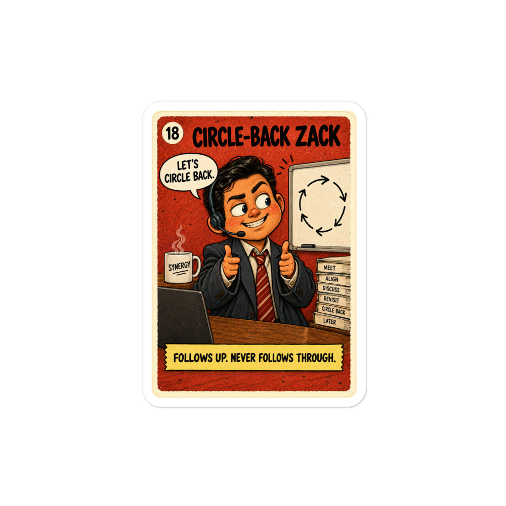 Circle-Back Zack Sticker by Brain Rot Bunch, product view