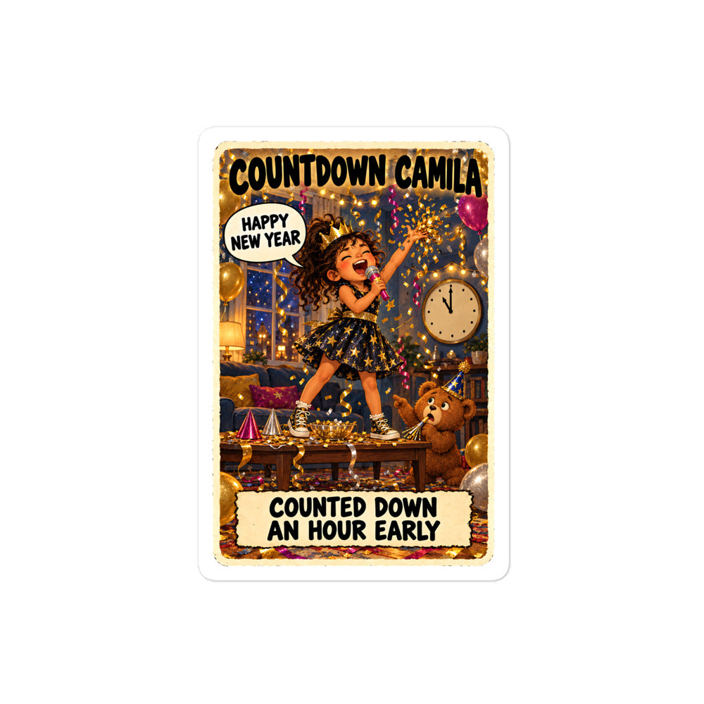 Countdown Camila Sticker by Brain Rot Bunch, 4 inch size