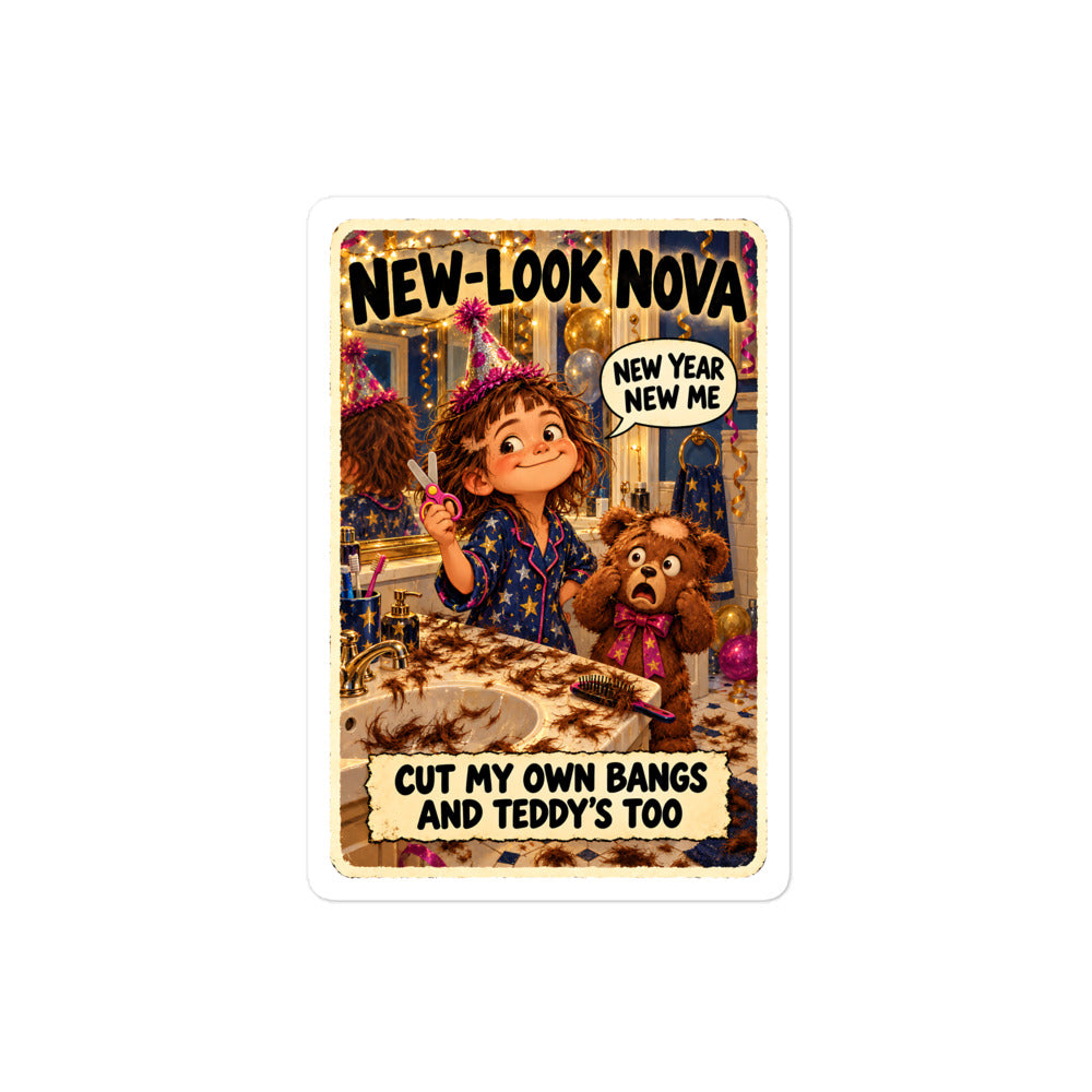 New-Look Nova Sticker by Brain Rot Bunch, 4 inch size