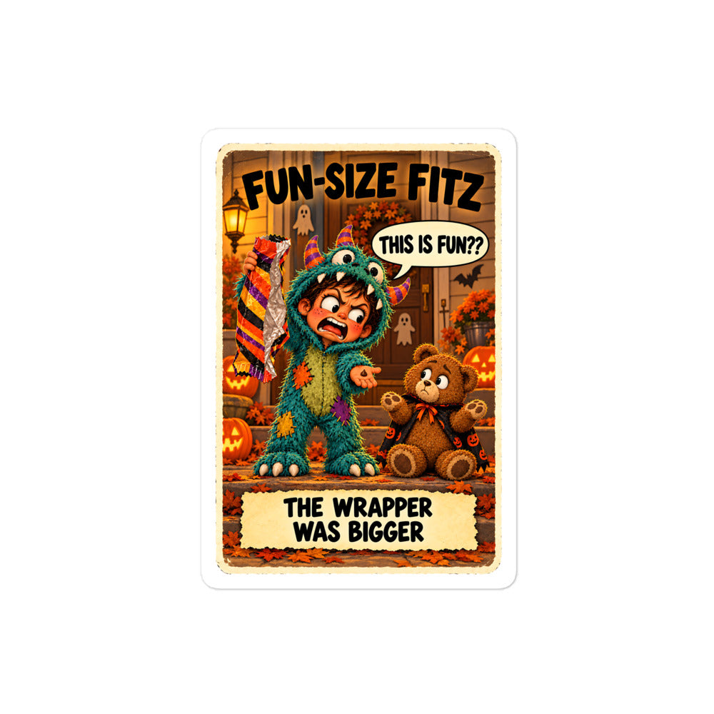 Fun-Size Fitz Sticker by Brain Rot Bunch, 4 inch size