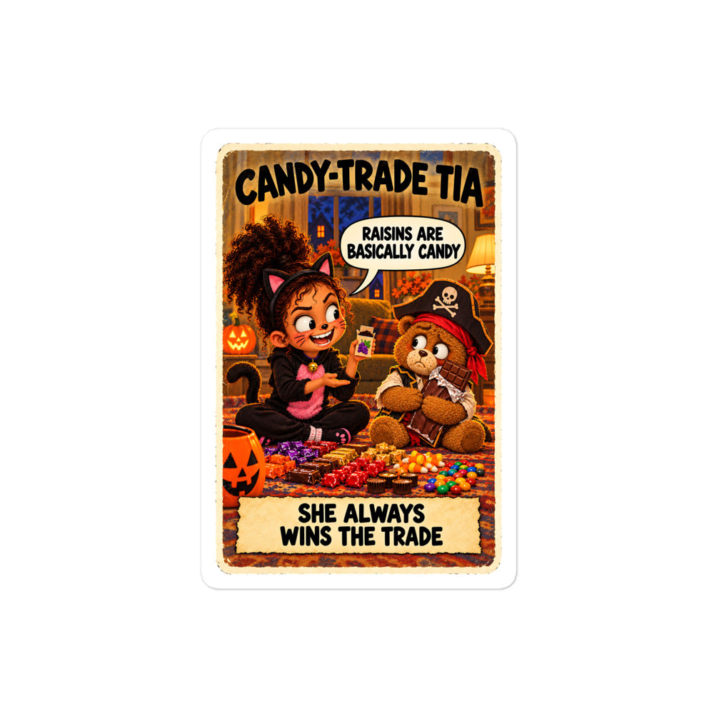 Candy-Trade Tia Sticker by Brain Rot Bunch, 4 inch size