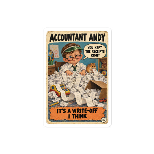 Accountant Andy Sticker by Brain Rot Bunch, 4 inch size